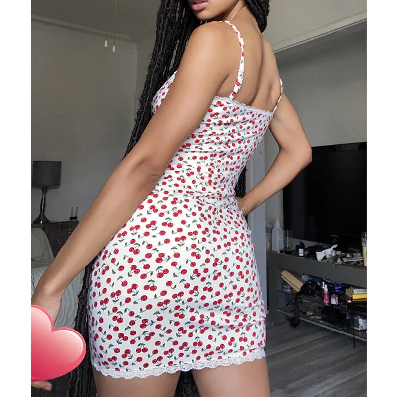 Vvsha Ala Cherry Print Mini Dress