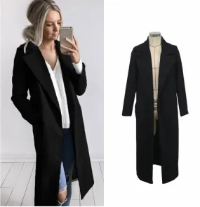 Women's Long Slim Overcoat Outwear