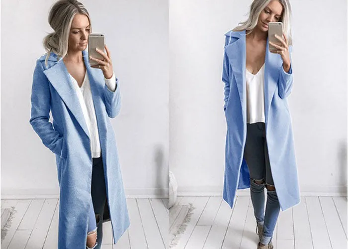 Women's Long Slim Overcoat Outwear