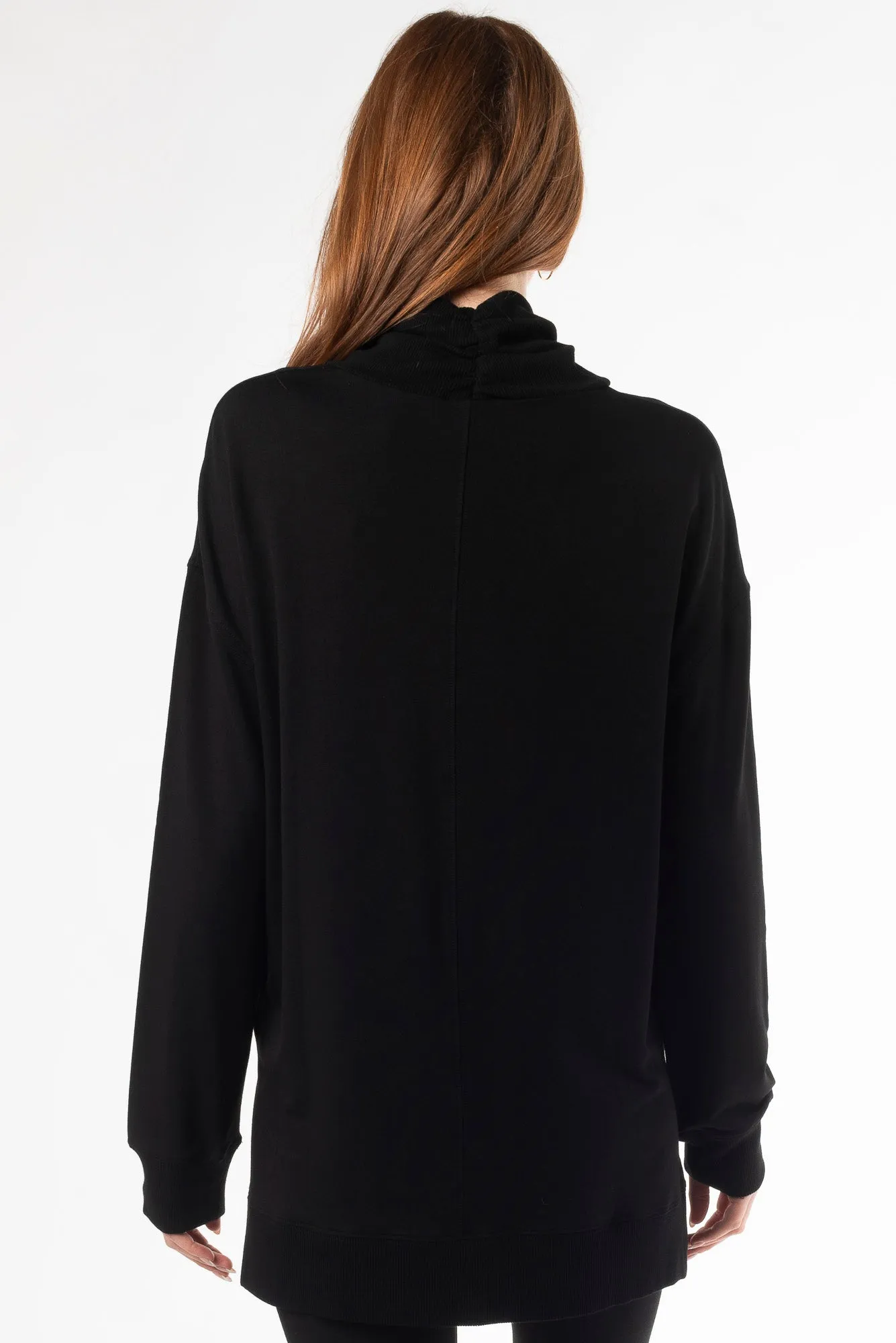 Zia Turtleneck Bamboo Top - Black