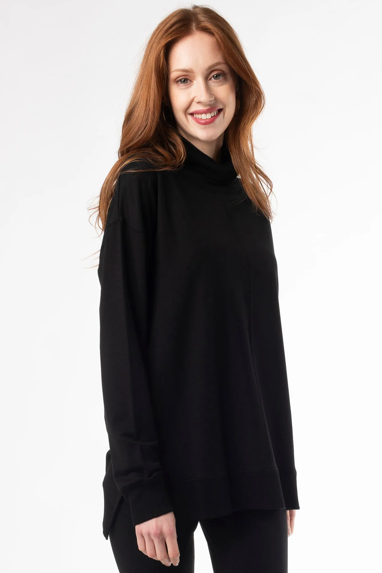 Zia Turtleneck Bamboo Top - Black