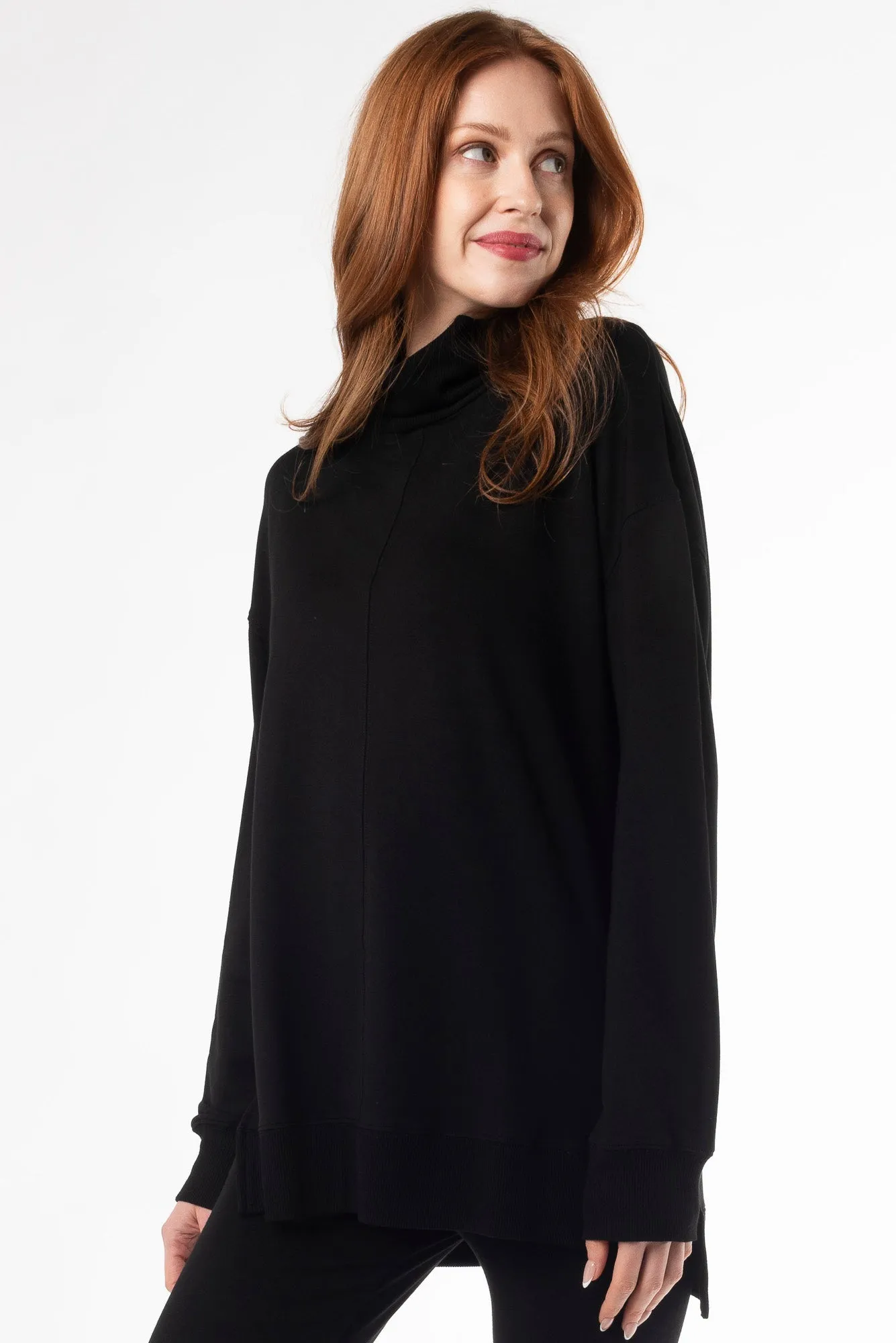 Zia Turtleneck Bamboo Top - Black